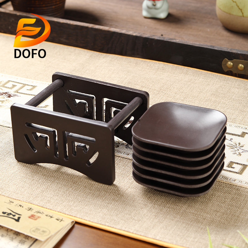 Bakelite Square Coaster and Hollow Storage Rack(chinese tea set)-2