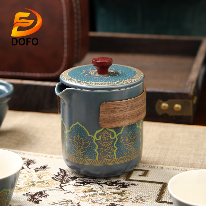 Western Regions Style Ceramic Travel Set (Chinese Tea Set)