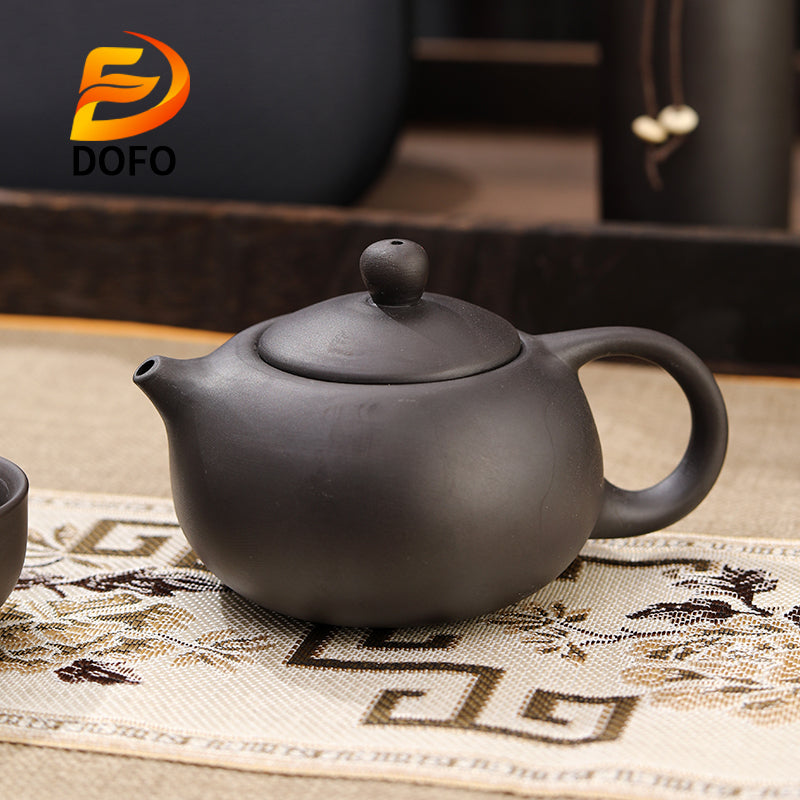 Purple clay teapot four-cup small tea set travel set(chinese tea set)-1