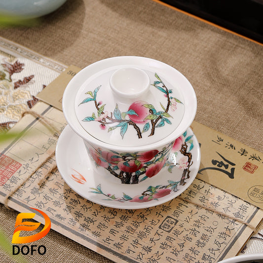 Sancai Hover Tea Cover Bowl tea set-5