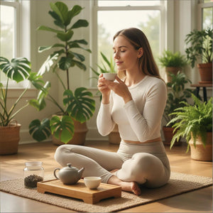 Drinking oolong tea