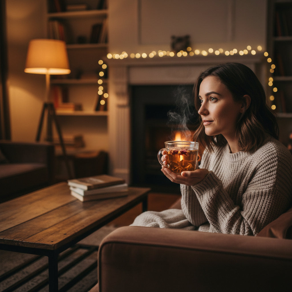 Drinking rose tea