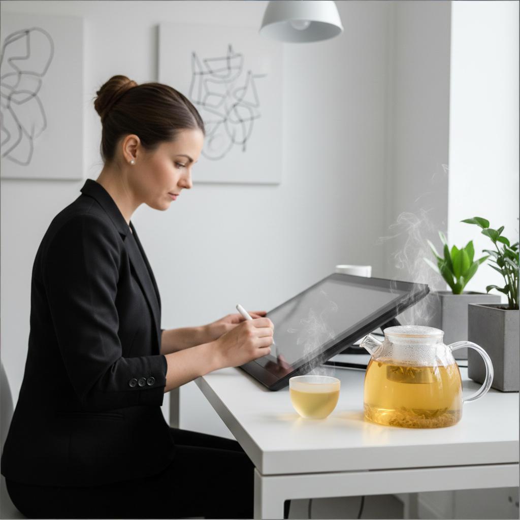 Drinking yellow tea