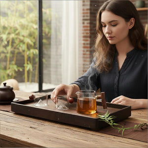 Glass crescent mahogany hand held fair cup glass redwood cup set