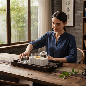 Glass tea sets and storage box