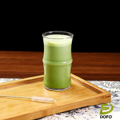 Heat-Resistant Bamboo- Joint Style Cup with Curved Straw (Chinese Tea Set)3