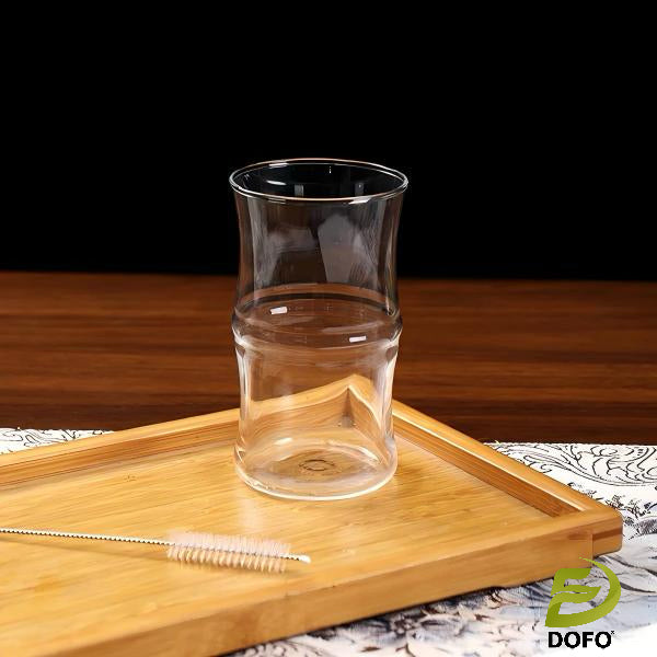 Heat-Resistant Bamboo- Joint Style Cup with Curved Straw (Chinese Tea Set)4