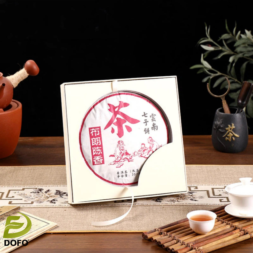 Bulang Chenxiang Ripe Pu'er Tea Cake
Brown Aged Fragrant Ripe Pu'er Tea Cake