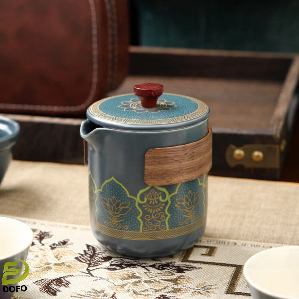 Western Regions Style Ceramic Travel Set (Chinese Tea Set)