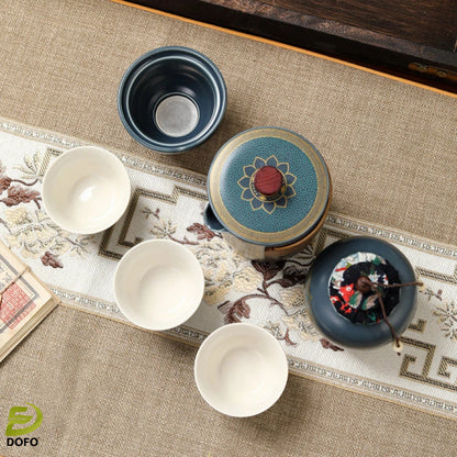 Western Regions Style Ceramic Travel Set (Chinese Tea Set)