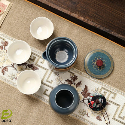 Western Regions Style Ceramic Travel Set (Chinese Tea Set)