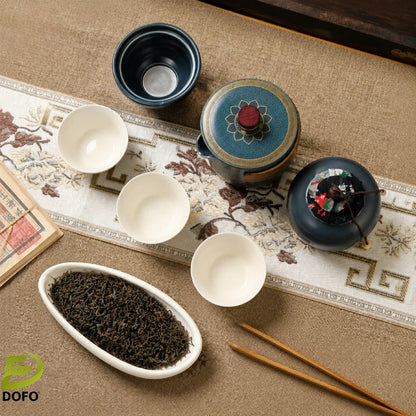 Western Regions Style Ceramic Travel Set (Chinese Tea Set)