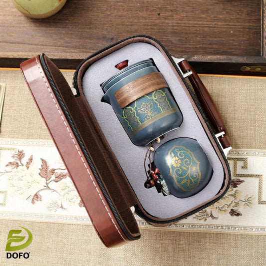 Western Regions Style Ceramic Travel Set (Chinese Tea Set)