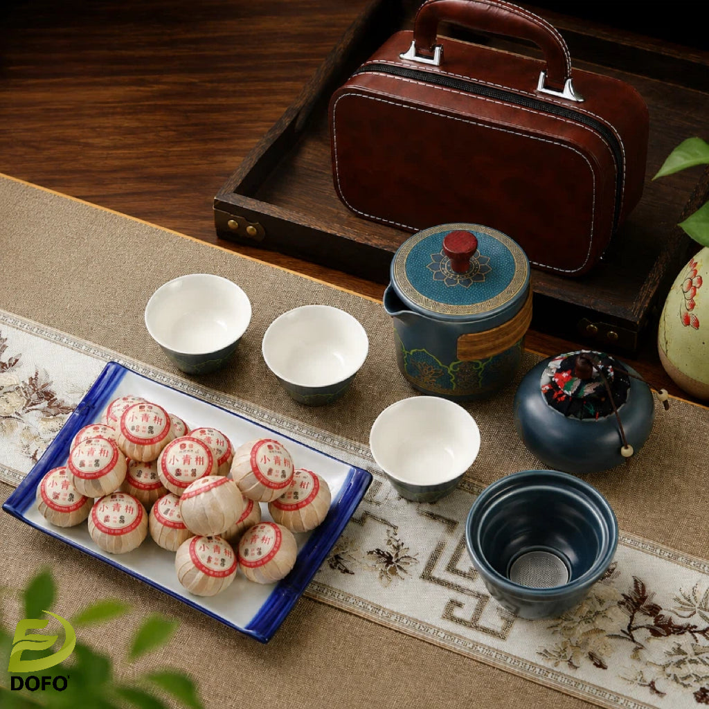 Western Regions Style Ceramic Travel Set (Chinese Tea Set)