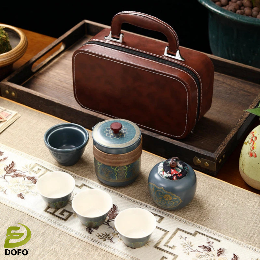 Western Regions Style Ceramic Travel Set (Chinese Tea Set)