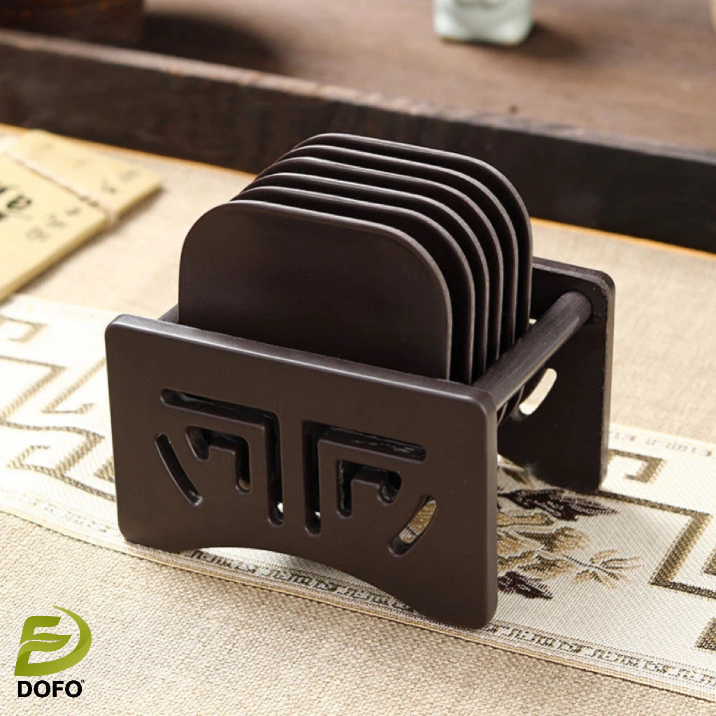Bakelite Square Coaster and Hollow Storage Rack(chinese tea set)