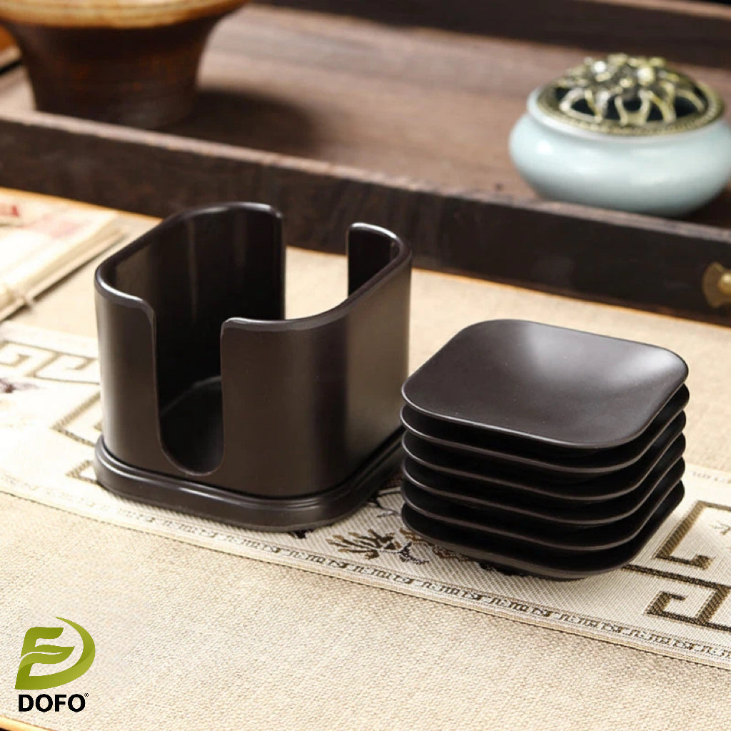 Bakelite Square Coaster and Storage Box(chinese tea set)