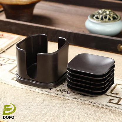 Bakelite Square Coaster and Storage Box(chinese tea set)
