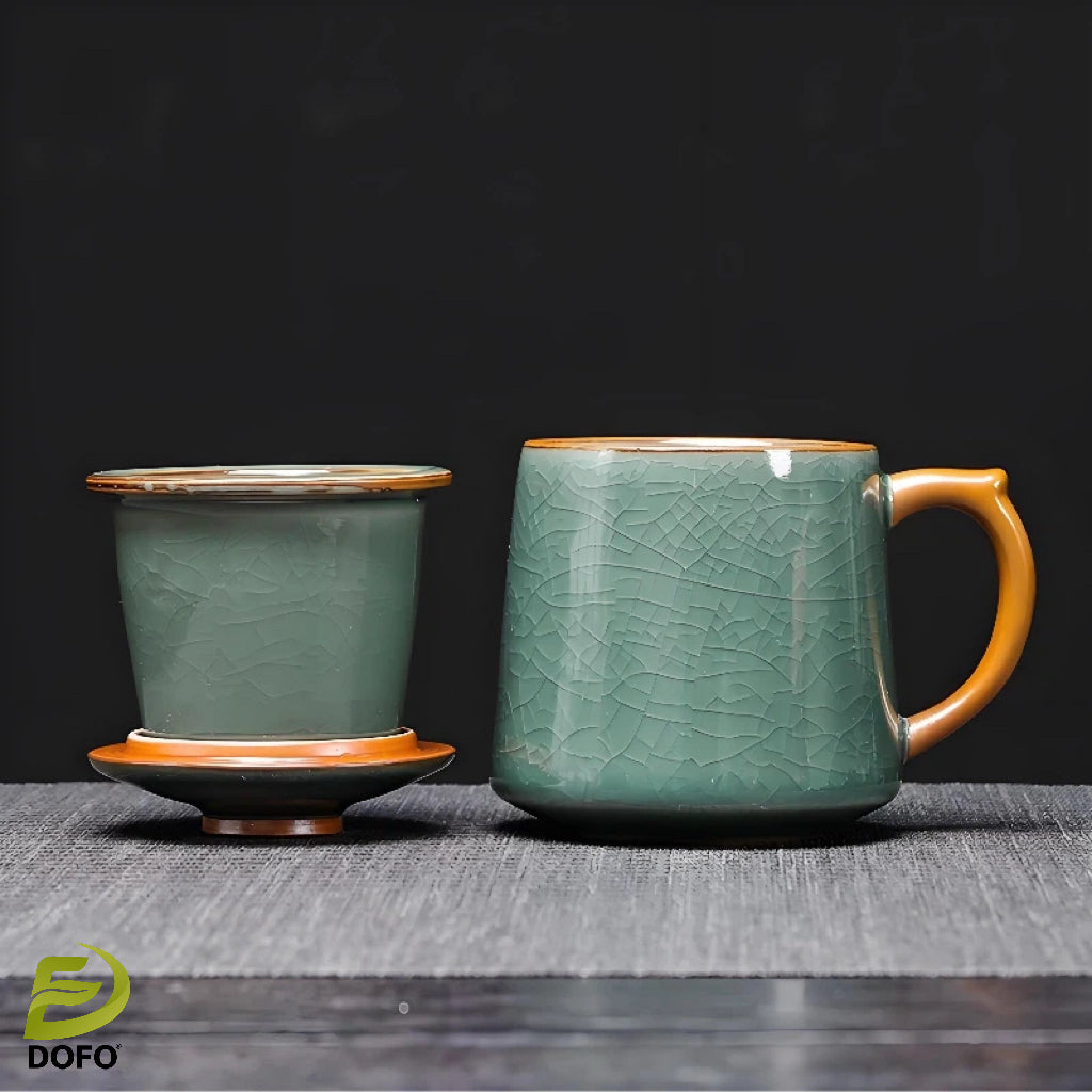 Sky blue Ge kiln office tea cup(Chinese Tea Set)