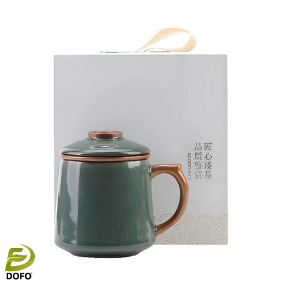 Sky blue Ge kiln office tea cup(Chinese Tea Set)
