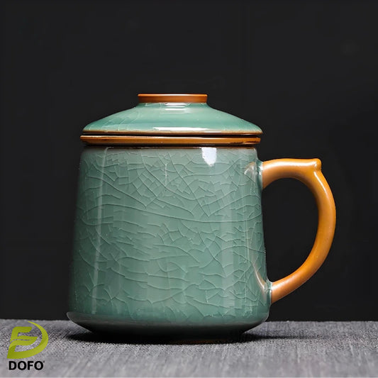 Sky blue Ge kiln office tea cup(Chinese Tea Set)