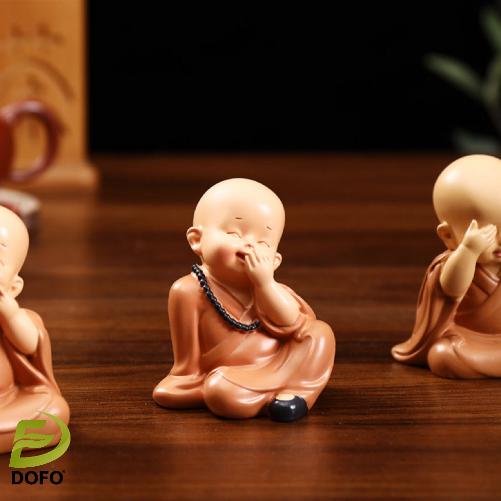 Zen Monk Tea Companion Figurine Set 3-pack(Chinese Tea Set)