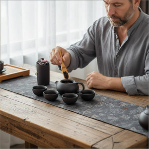 Purple clay teapot four-cup small tea set travel set