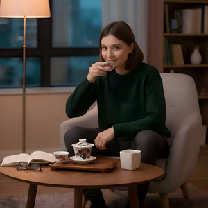 Sancai Hover Tea Cover Bowl-1