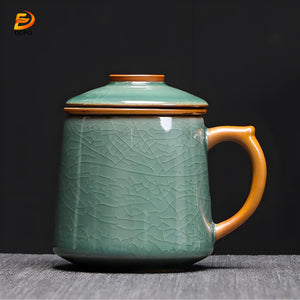 Sky blue Ge kiln office tea cup(Chinese Tea Set)