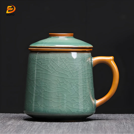 Sky blue Ge kiln office tea cup(Chinese Tea Set)