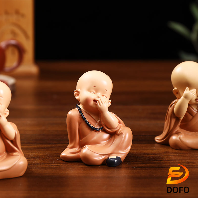 Zen Monk Tea Companion Figurine Set 3-pack(Chinese Tea Set)