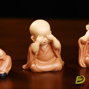 Zen Monk Tea Companion Figurine Set 3-pack(Chinese Tea Set)